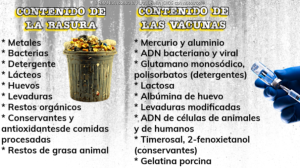 Comparación entre la basura y las vacunas