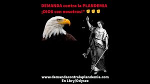 Imagen del águila del logo de DEMANDA contra la PLANDEMIA y la imagen de la Justicia