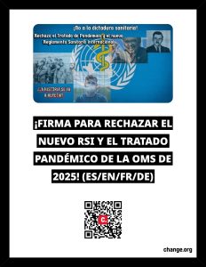 Código QR de la petición de firma para rechazar el Tratado de Pandemias y el nuevo RSI